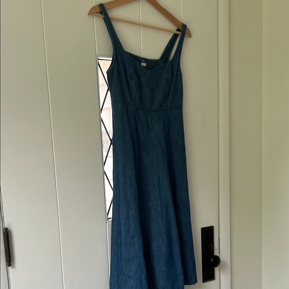 Old Navy Fit and Flare Soft Denim Midi Dress